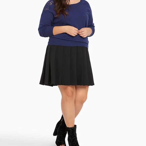 Torrid Navy Lace Shoulder Sweater - Picture 3 of 7